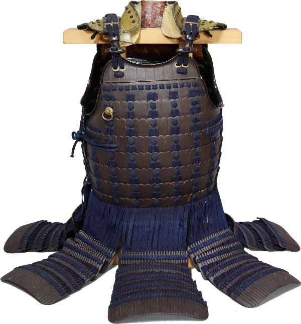 甲冑　鉄錆色塗碁石頭札二枚胴　Japanese armor